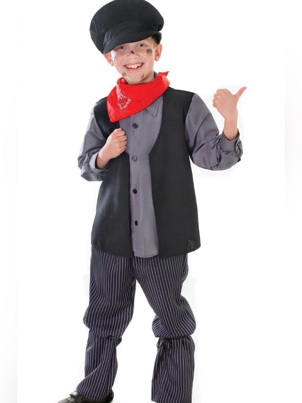 Rubies Boys’ Mary Poppins Chimney Sweeper Bert 4-piece Costume M(8-10) Halloween